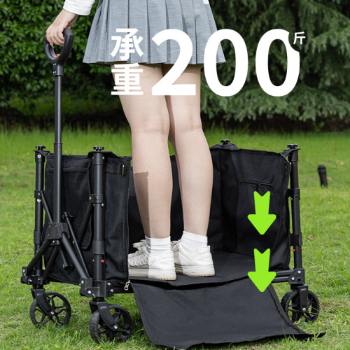 聚攏款露營車戶外折疊營地推車擺攤購物小拉車兒童可躺野營車釣魚