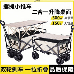 戶外露營車可折疊手推車大野營野餐營地車拉桿小拖車擺攤小拖車