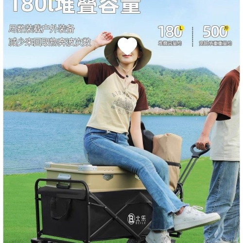 露營車推車戶外可折疊手推車野營野餐拖車家用可攜式快遞小拉車擺攤