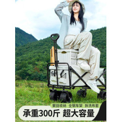 露營車戶外可折疊野餐手推車兒童可躺野營拖車擺攤旅行營地推車