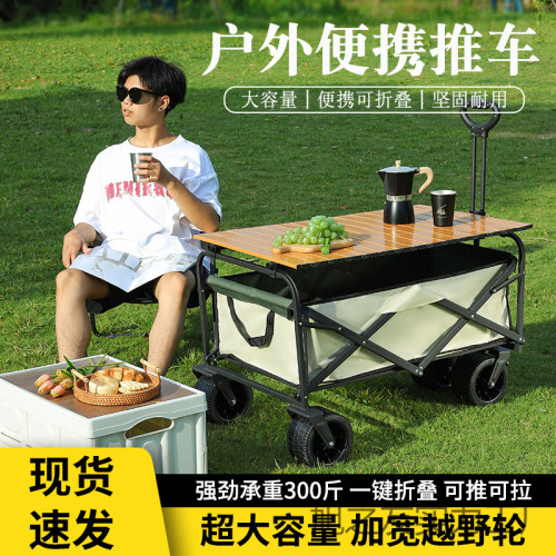 2025戶外露營拖車折疊營地車收納擺攤小戶外推拉貨車新款小推車