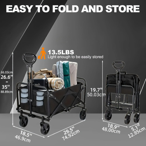 ⑥L 596 Shopping Cart Collapsible Foldable Garden Wagon