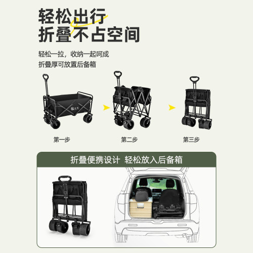 緣億戶外露營車推車全金屬營地拖車可折疊擺攤小推車輕便旅行野營