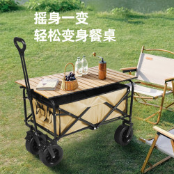 新款戶外露營兒童擺攤折疊露營車可攜式野營老人大號可躺小推車