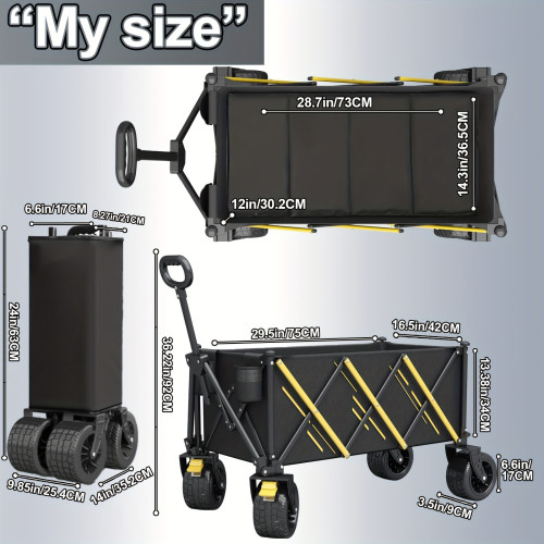 Multi PUrpose Collapsible Outdoor Yard Garden Trolley, 550