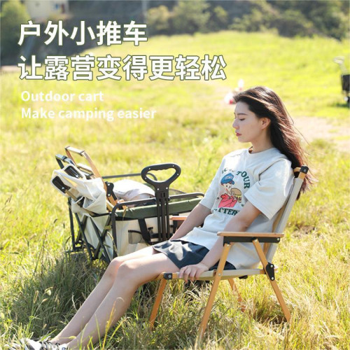 營地車戶外露營折疊車4寸戶外推車黑色1輛