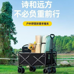 戶外露營車小推車可攜式折疊移動擺攤專用車兒童可躺大號露營營地車