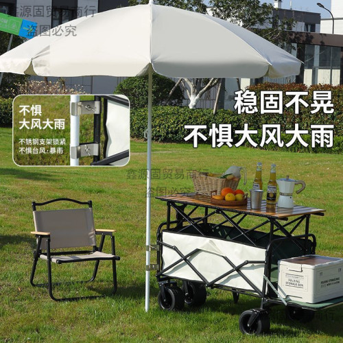 雲下青春戶外露營推車可折疊手推野餐車營地車小拉車可遮陽露營車