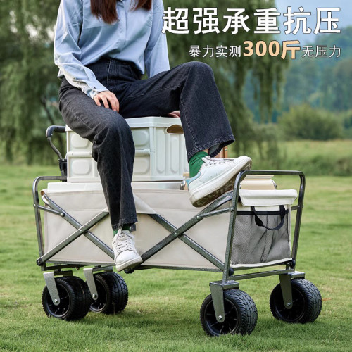 戶外露營推車可折疊營地車野餐手推車桌板野營拖車小拉車