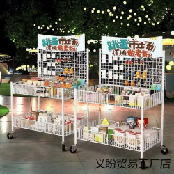 Tuy加粗方琯擺攤小推車可折疊冰粉甜品花車貨架壽司夜市移動出攤