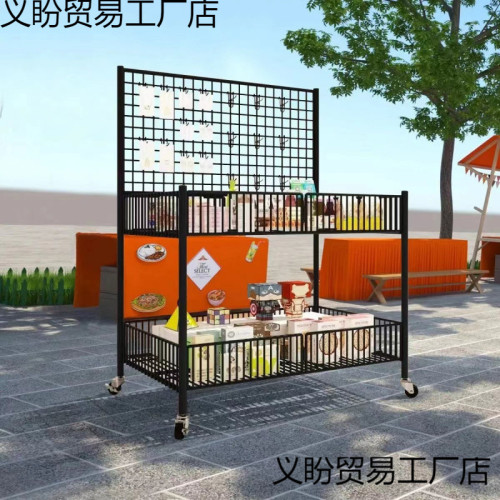 Tuy加粗方琯擺攤小推車可折疊冰粉甜品花車貨架壽司夜市移動出攤