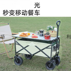 戶外露營車小推車折疊擺攤小推車可攜式擺攤車露營營地車快遞車拉車