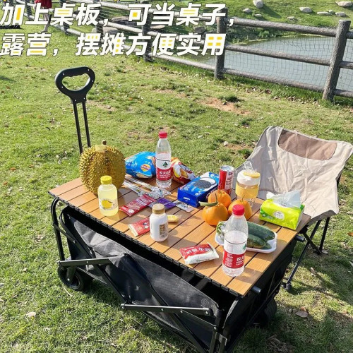 露營車推車可坐取快遞釣魚戶外折疊後開車野營車拖車可攜式越野
