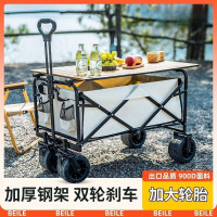 戶外露營車可折疊手推車超大野營野餐營地車拉桿小拖車擺攤