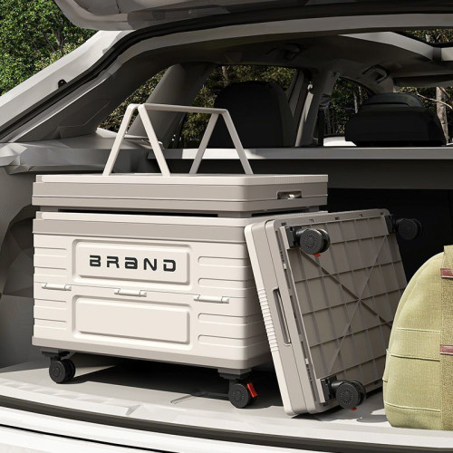 汽車後備箱收納盒戶外露營車用車內用品多功能塑膠置物整理箱加厚