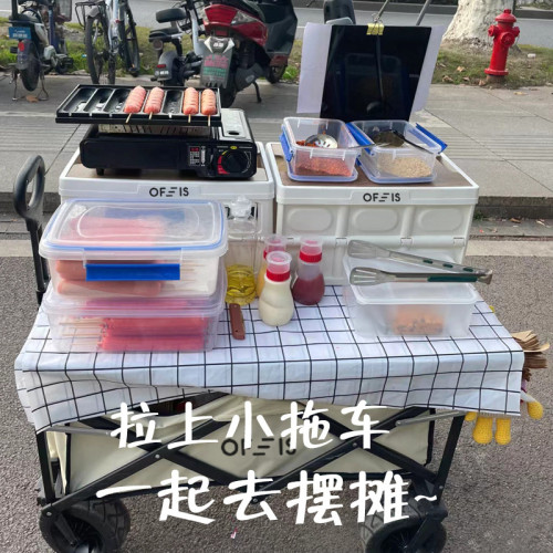 OFEIS戶外網紅擺地攤全套野餐營地折疊車購物買菜拉快遞方便