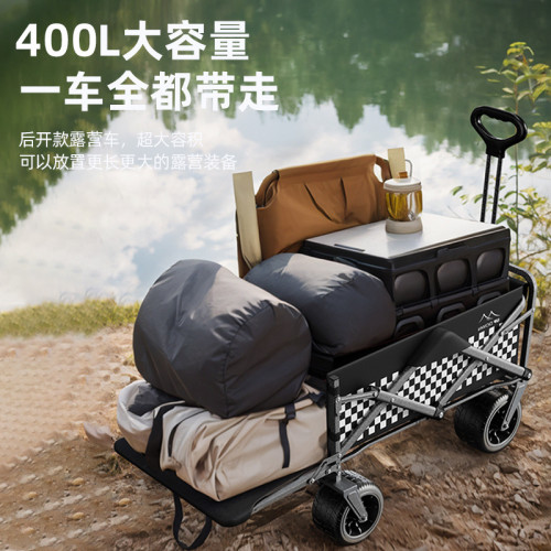 可折疊營地車兒童可躺野營小拖車野餐手推車推車戶外露營車