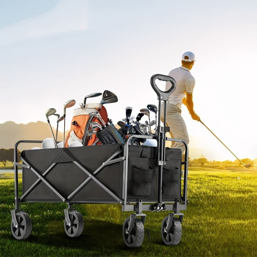 Heavy Duty Collapsible Wagon Cart, Iron Frame Foldable