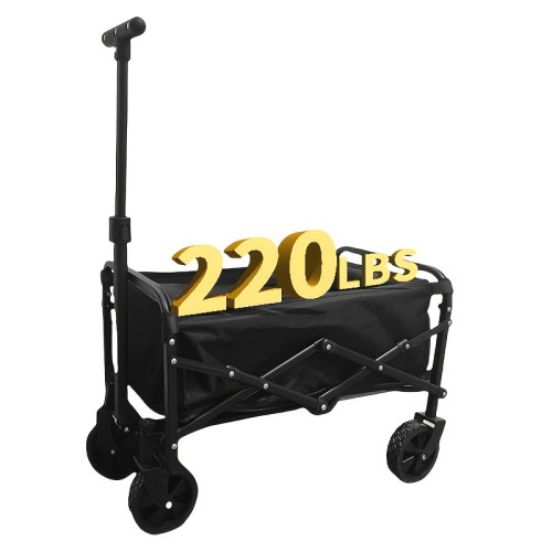 Heavy Duty Collapsible Wagon Cart, Iron Frame Foldable
