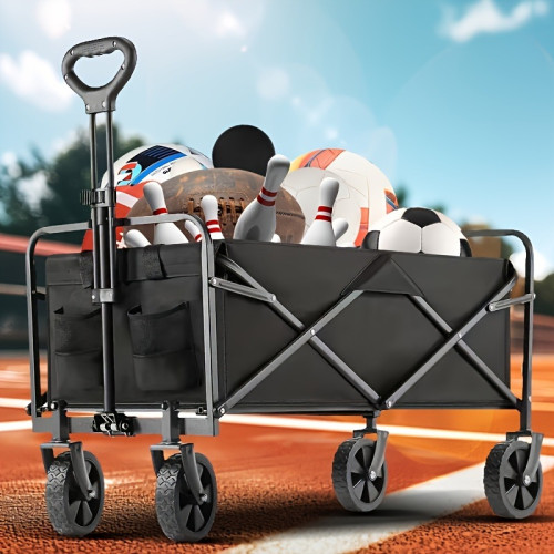 Heavy Duty Collapsible Wagon Cart, Iron Frame Foldable