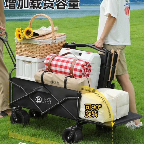 戶外露營車推車折疊營地車兒童可躺野營拖車野餐手推車旅行快遞車