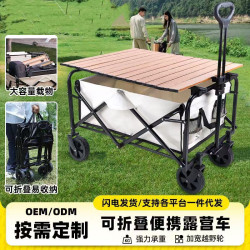 戶外露營車可折疊可攜式營地車網紅擺攤購物遛娃拖車野餐野營拉車