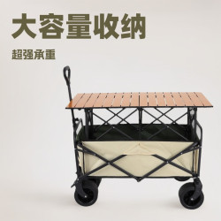 網紅擺攤小推車拉車戶外營地車露營車野營小拖車手推車