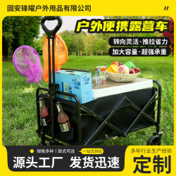 折疊露營野餐手推車戶手拉旅行戶外小推車可折疊擺攤營地可攜式野營
