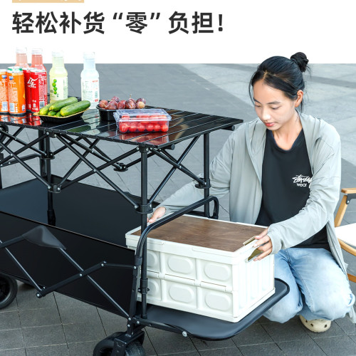露營車戶外可折疊推車大號野營野餐拖車後開門家用快遞可攜式手拉車
