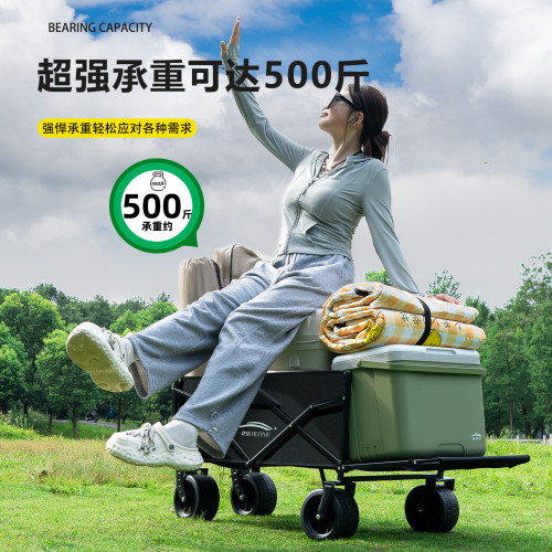 戶外旅行營地車露營車拖鬥推車戶外旅行營地車後開門手推車野餐拉