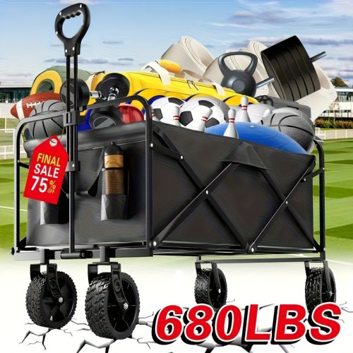 2026新款680磅重型折疊式四輪推車（帶大尺寸全景圖