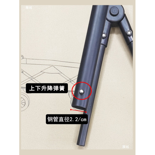 推桿露營車配件可拆卸推拉桿加裝手桿橫桿戶外野餐野營小推車