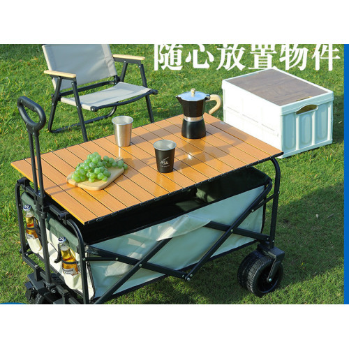戶外拖車折疊營地車購物露營野營地小推車擺攤家用推拉小貨車