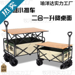 露營車擺攤地攤小推車拉貨專用取快遞可折疊手推車營地戶外野餐車