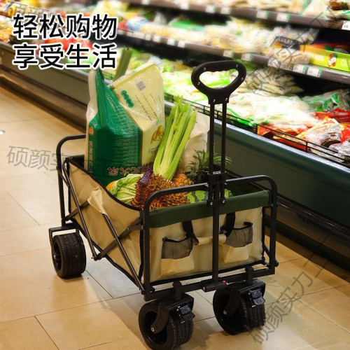 露營車擺攤地攤小推車拉貨專用取快遞可折疊手推車營地戶外野餐車 露營車擺攤地攤小推車拉貨專用取快遞可折疊手推車營地戶外野餐車