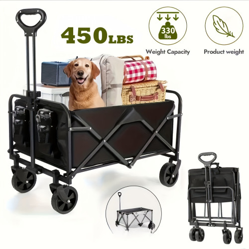 1PC Heavy Duty Collapsible Utility Wagon Cart 450/150lbs