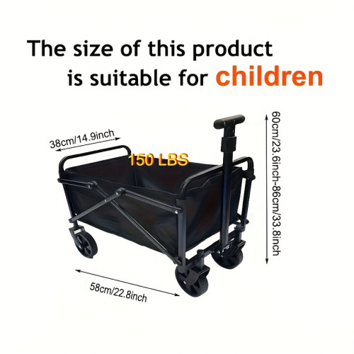 1PC Heavy Duty Collapsible Utility Wagon Cart 450/150lbs