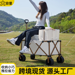 戶外折疊露營車可攜式大容量手推車野餐營地車大號擺攤手拉車