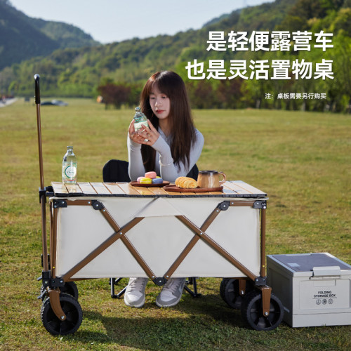 戶外折疊露營車可攜式大容量手推車野餐營地車大號擺攤手拉車