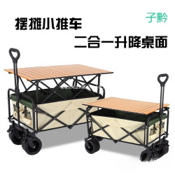 露營車擺攤地攤小推車拉貨取快遞可折疊手推車營地戶外野餐車