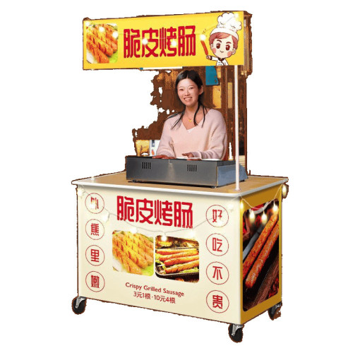 擺攤小推車可折疊桌子帶輪冰粉烤腸移動手推小吃地攤夜市專用出攤