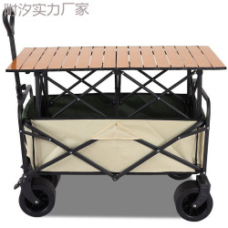 升降露營推車營地拖車戶外可折疊超大野營手拉車野餐車擺攤小推車