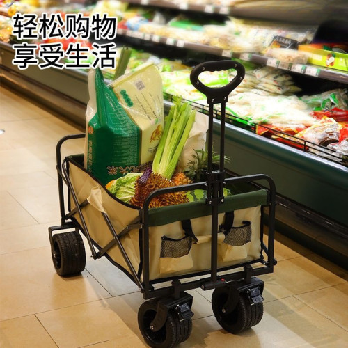 露營車擺攤地攤小推車拉貨專用取快遞可折疊手推車營地戶外野餐車