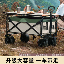 露營車戶外可折疊推車可攜式擺攤小拖車野營手拉車野餐營地車可攜式