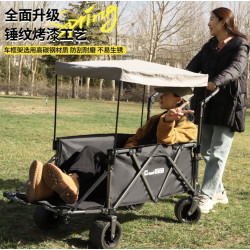 折疊可攜式露營手推車擺攤車戶外折疊拖車野餐旅行手拉車聚攏營地車