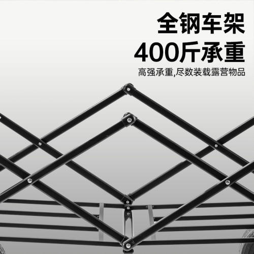 戶外野營手推車可折疊家用營地車可後開露營車購物可攜式擺攤小推車