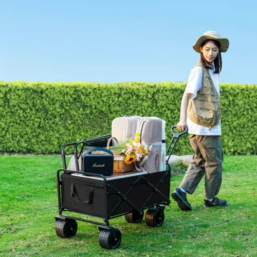 戶外露營車可折疊手推車野外野營野餐營地車拉桿小推車擺攤小拖車