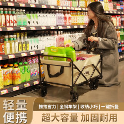 擺攤折疊小推車戶外擺攤車折疊車快遞車拉車大容量戶外露營小推車