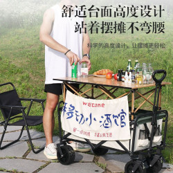 2024新款露營推車可折疊戶外手推野餐車營地拖車拉桿小拉車野營