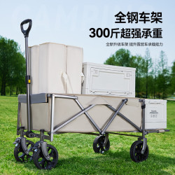 戶外露營車大容量可後開營地車可攜式擺攤專用推車家用購物手推車